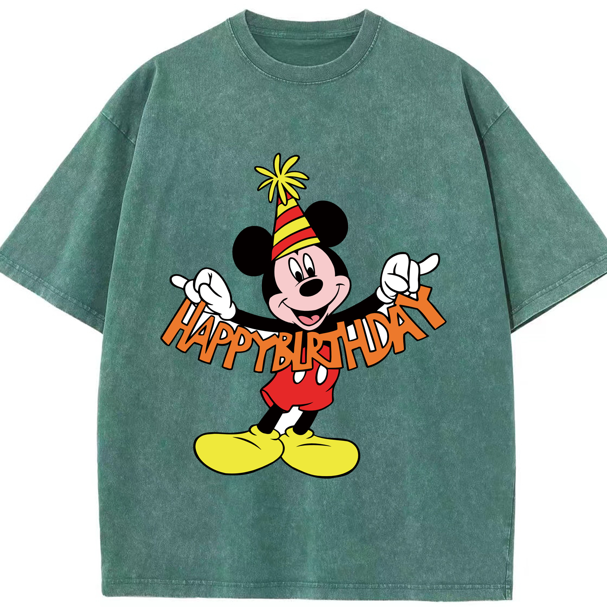 （画像用） ミッキーマウス Mickey Mouse 綿100% ヴィンテージ風 半袖Tシャツ（フロントプリント）